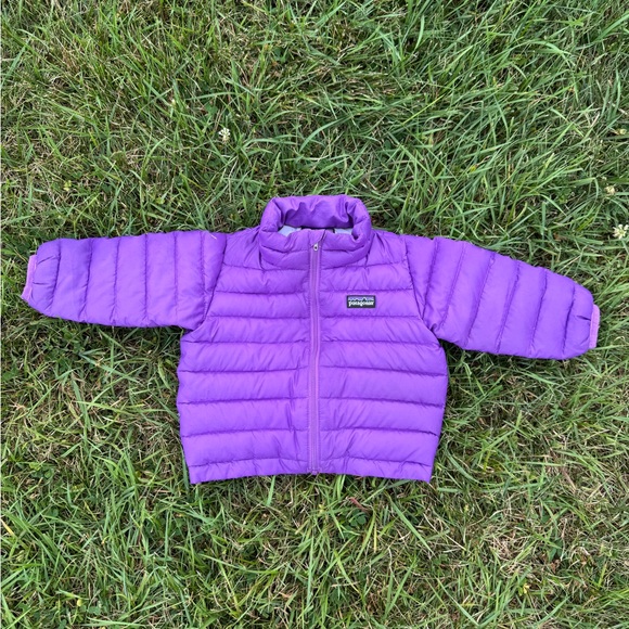 Patagonia Baby Down Sweater Puffer Jacket Zip Up Purple Size 6 - 12 Months - Picture 1 of 10